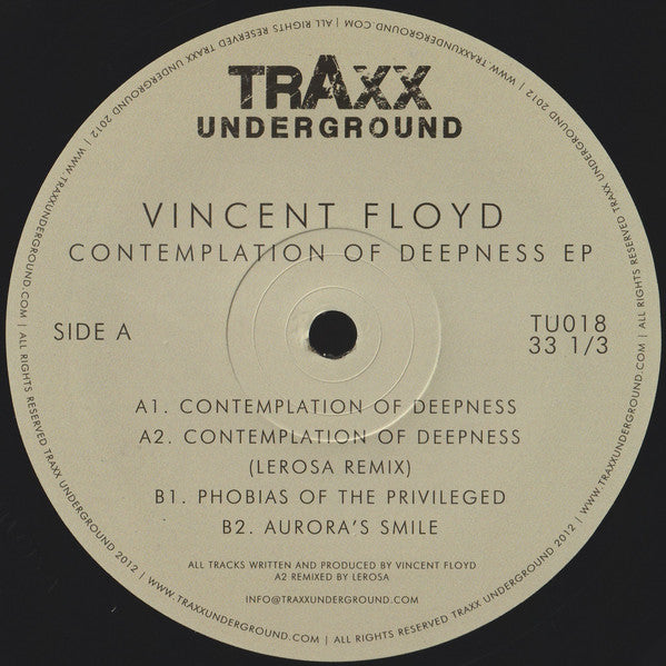 Vincent Floyd : Contemplation Of Deepness EP (12", EP)