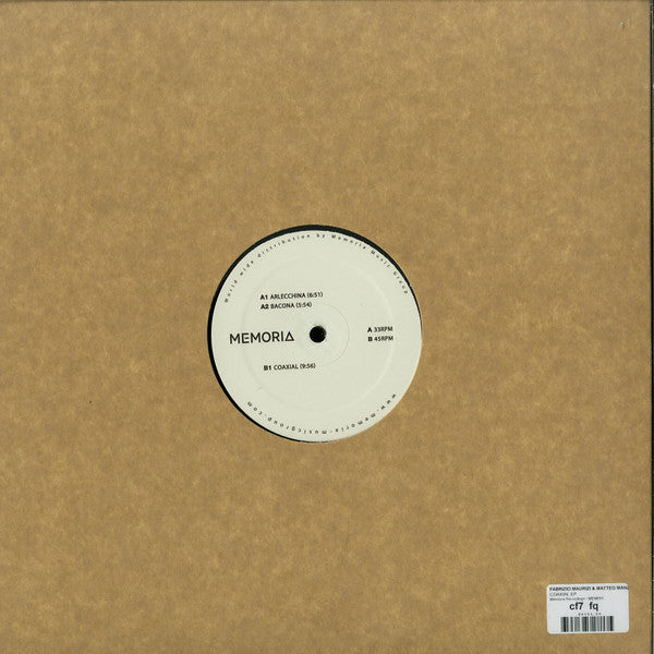 Fabrizio Maurizi & Matteo Manzini : Coaxial EP (12", EP)
