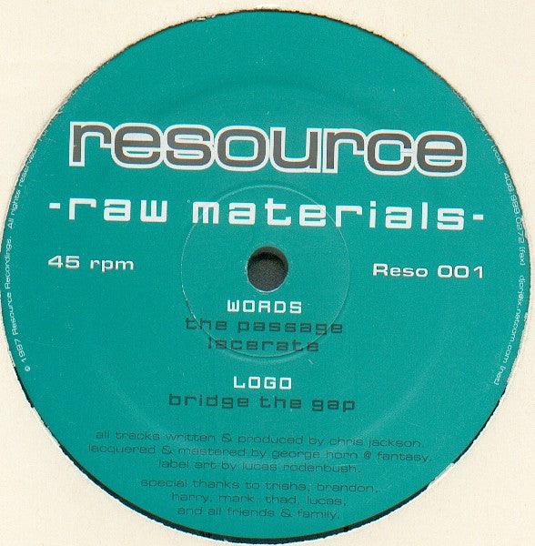 Resource (4) : Raw Materials Vol. 1 (12")