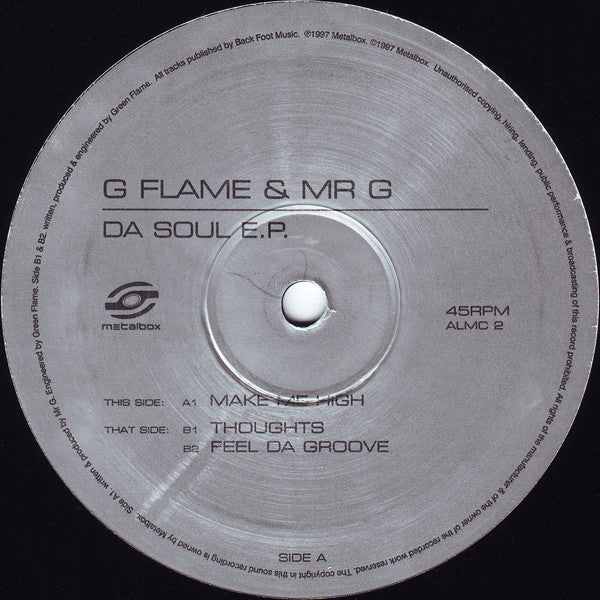 G Flame & Mr G* : Da Soul E.P. (12", EP)
