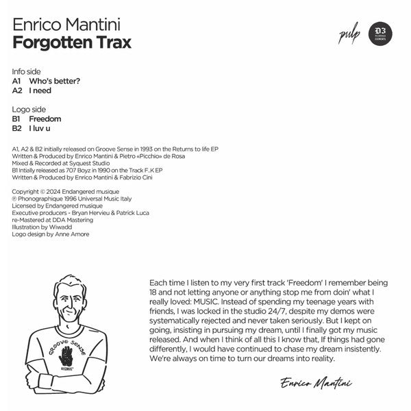 Enrico Mantini : Forgotten Trax (12", Ltd)