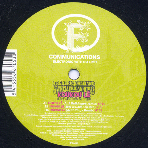 Frederic Galliano & The African Divas* : Koukou Lé (Finland Goes To Africa Remixes) (12")