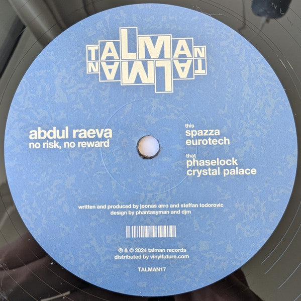 Abdul Raeva : No Risk, No Reward (12", EP)