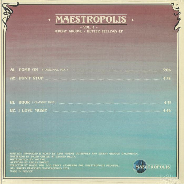 Jeremy Groove : Maestropolis Vol.6 - Better Feelings EP (12", EP)