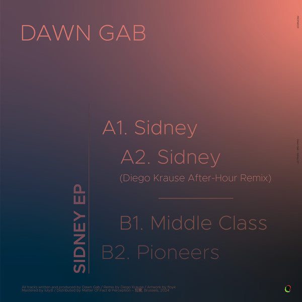 Dawn Gab : Sidney EP (incl. Diego Krause Remix) (12", EP)