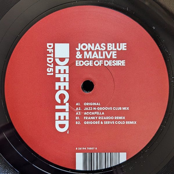 Jonas Blue & Malive : Edge of Desire (12")