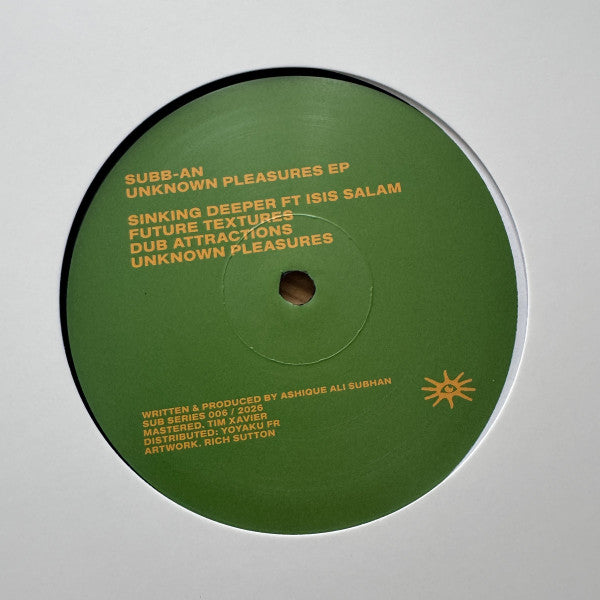 Subb-an : Unknown Pleasures Ep (12", EP, Ltd)