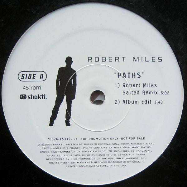 Robert Miles : Paths (12", Promo)