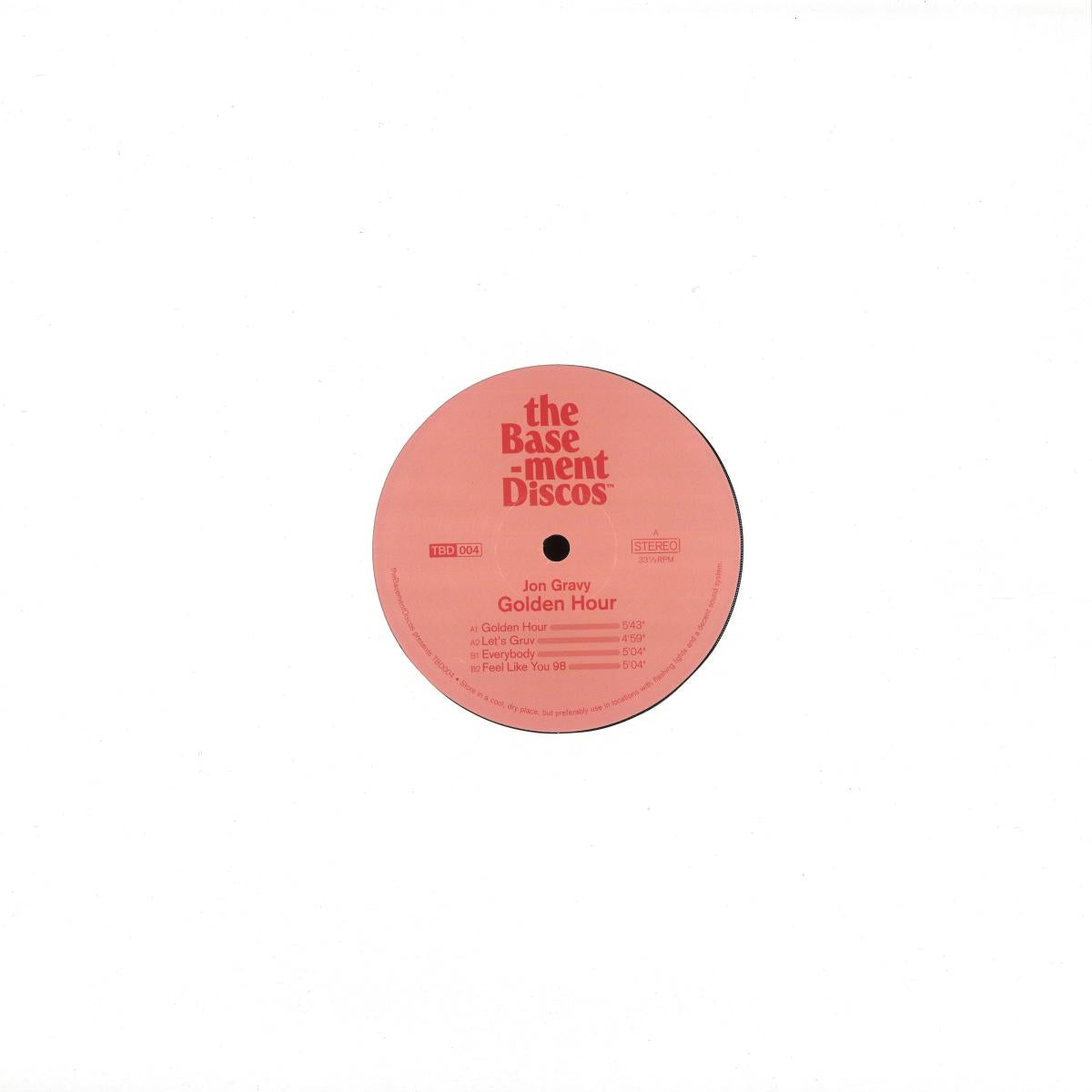 Jon Gravy - Golden Hour (theBasementDiscos) (M)