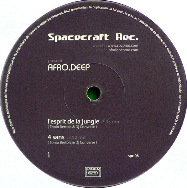 Afro Deep : L'Esprit De La Jungle / 4 Sans (12")