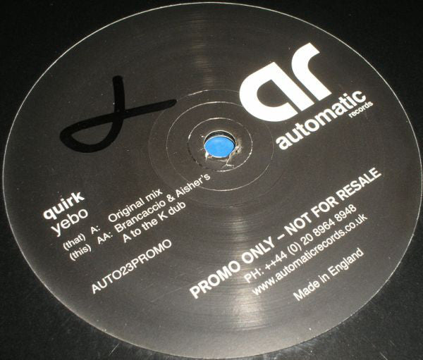 Quirk : Yebo (12", Promo)