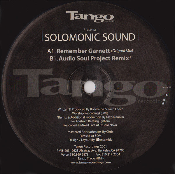 Solomonic Sound : Remember Garnett (12")