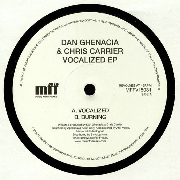 Dan Ghenacia & Chris Carrier : Vocalized EP (12", EP)