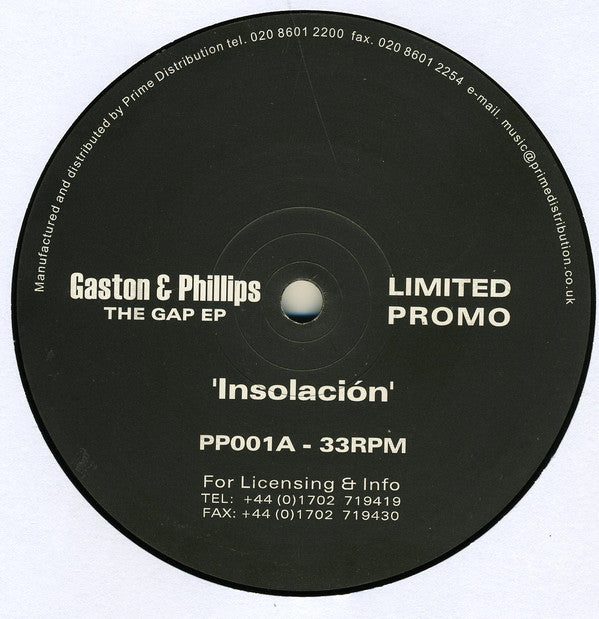Gaston* & Phillips* : The Gap EP (12", EP, Ltd, Promo)