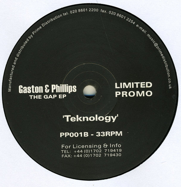 Gaston* & Phillips* : The Gap EP (12", EP, Ltd, Promo)