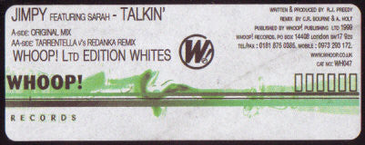 Jimpy Featuring Sarah (134) : Talkin' (12", Ltd, W/Lbl)