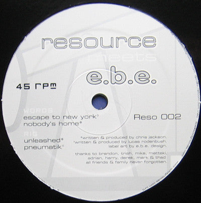 Resource (4) Meets E.B.E. (2) : Resource Meets E.B.E. (12")