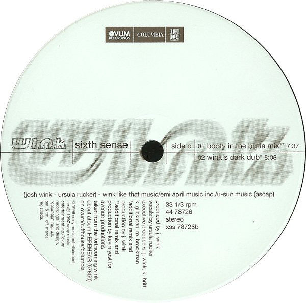 Josh Wink : Sixth Sense (12")