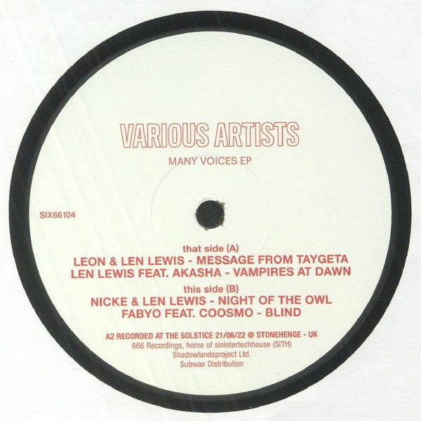 Leon, Len Lewis, Nicke, Fabyo : Many Voices EP (12", EP)