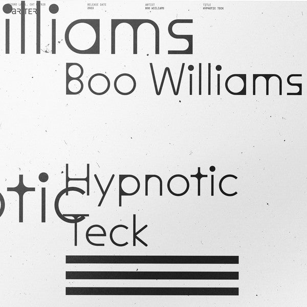 Boo Williams : Hypnotic Teck (12", EP)
