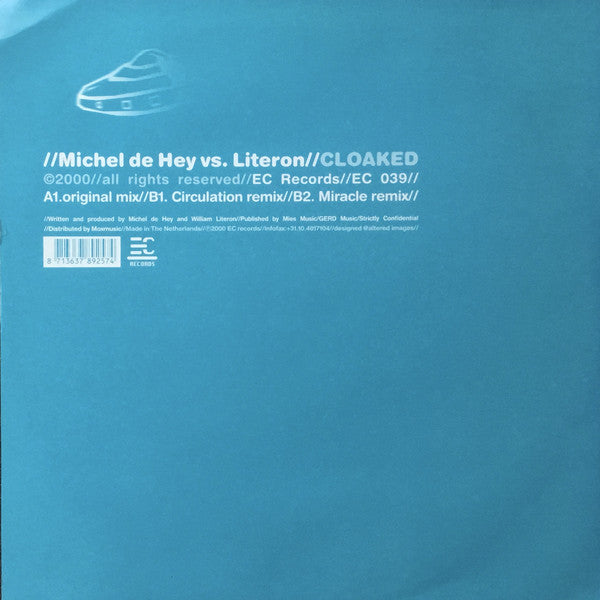 Michel De Hey vs. Literon : Cloaked (12")