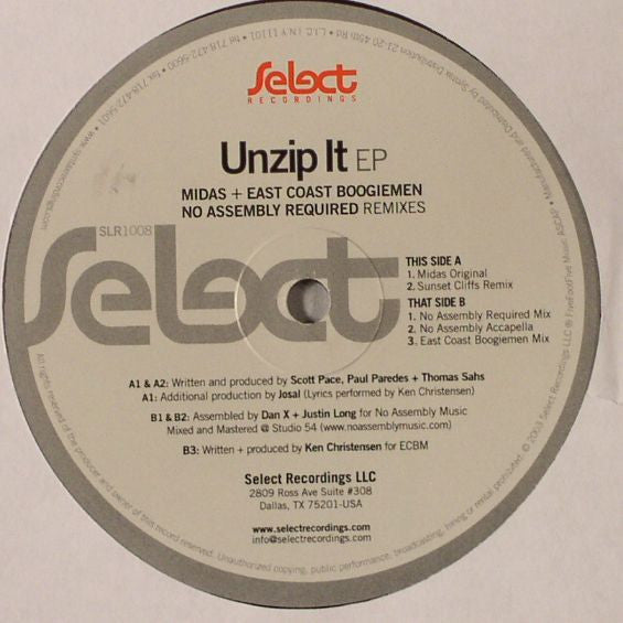 Midas (2) & East Coast Boogiemen : Unzip It EP (12", EP)