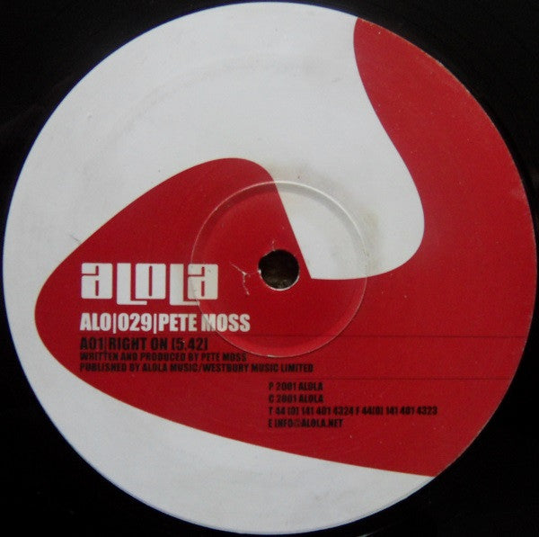 Pete Moss : Right On (12")