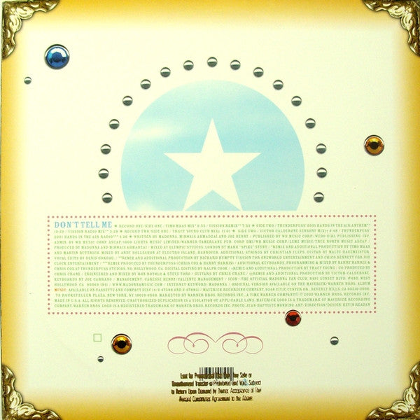Madonna : Don't Tell Me (2x12")