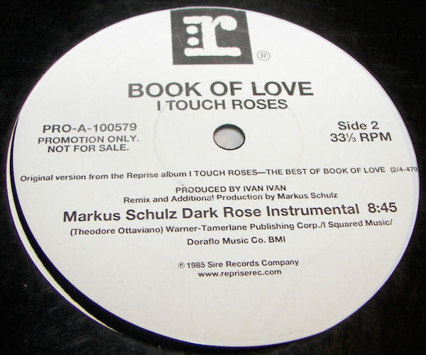 Book Of Love : I Touch Roses (Markus Schulz Remixes) (12", Promo)