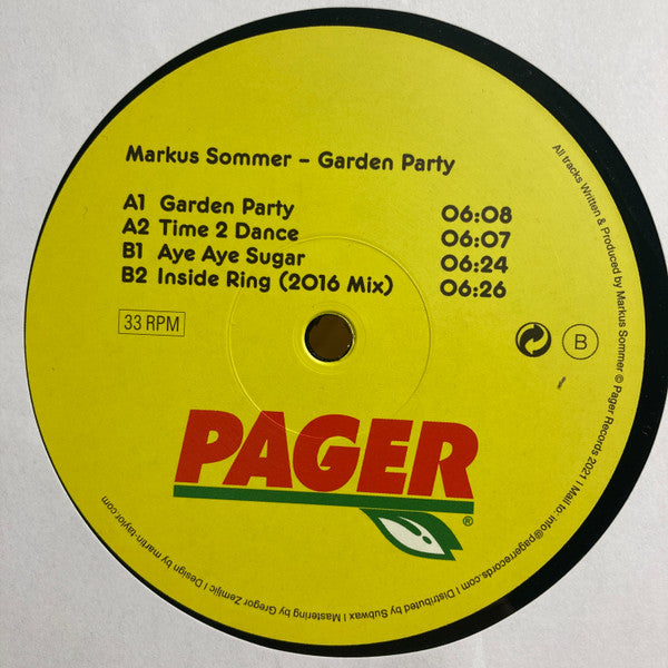 Markus Sommer (2) : Garden Party (12")