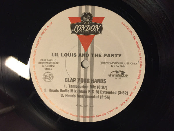 Lil Louis & The Party* : Clap Your Hands (12", Promo)