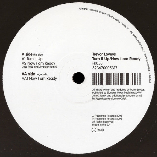 Trevor Loveys : Turn It Up / Now I Am Ready (12")