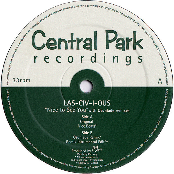 Las-Civ-I-Ous : Nice To See You (12")