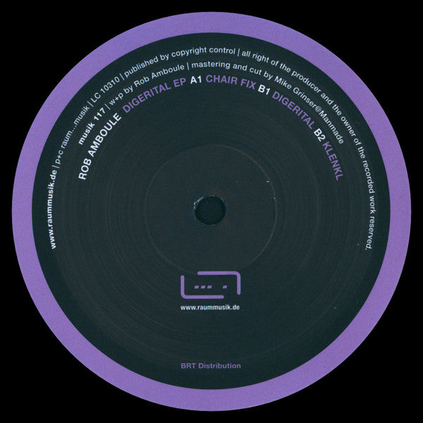 Rob Amboule : Digerital EP (12", EP)