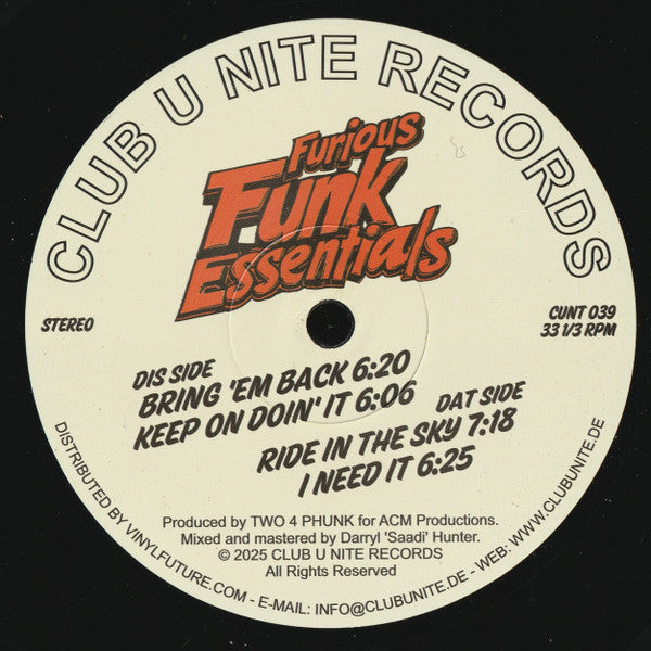Two 4 Phunk : Furious Funk Essentials (12")