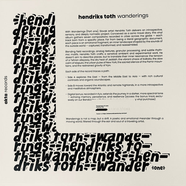 Hendriks Toth : Wanderings (one) (LP, 180)