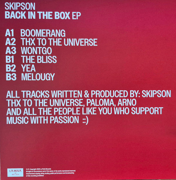 Skipson* : Back In The Box EP (12", EP)
