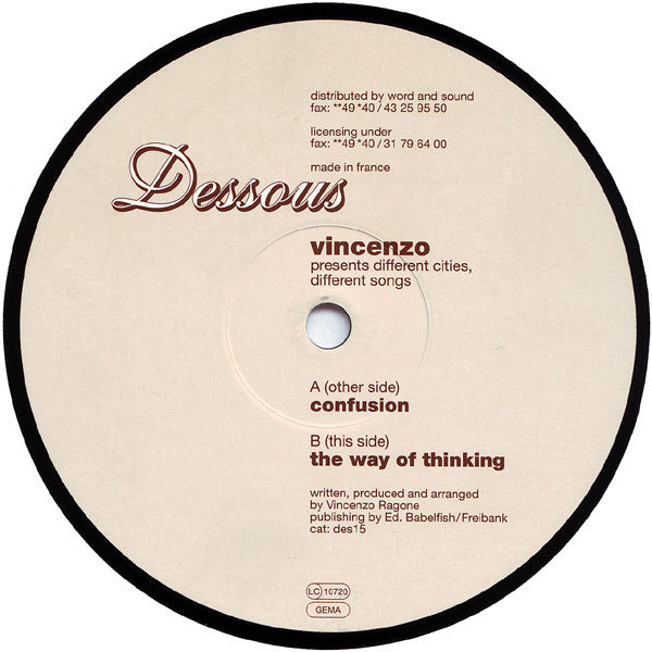 Vincenzo : Different Cities, Different Songs (12")