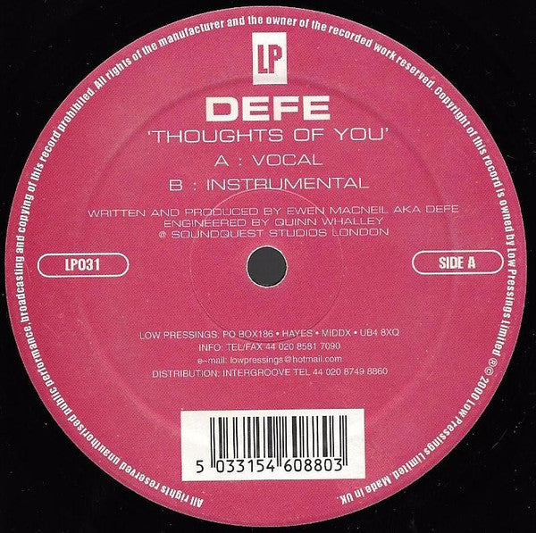 Defe : Thoughts Of You (12")