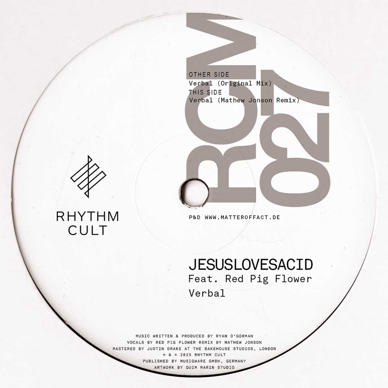 JESUSLOVESACD, Red Pig Flower - Verbal  (Rhythm Cult) (M)