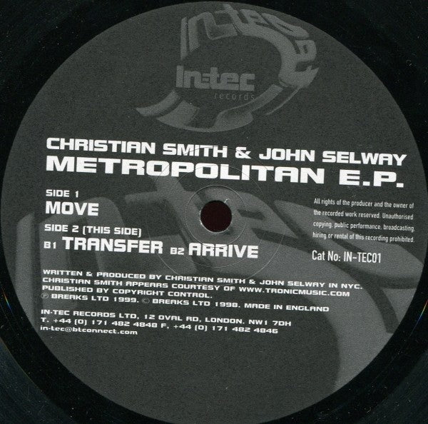 Christian Smith & John Selway : Metropolitan E.P. (12", EP)