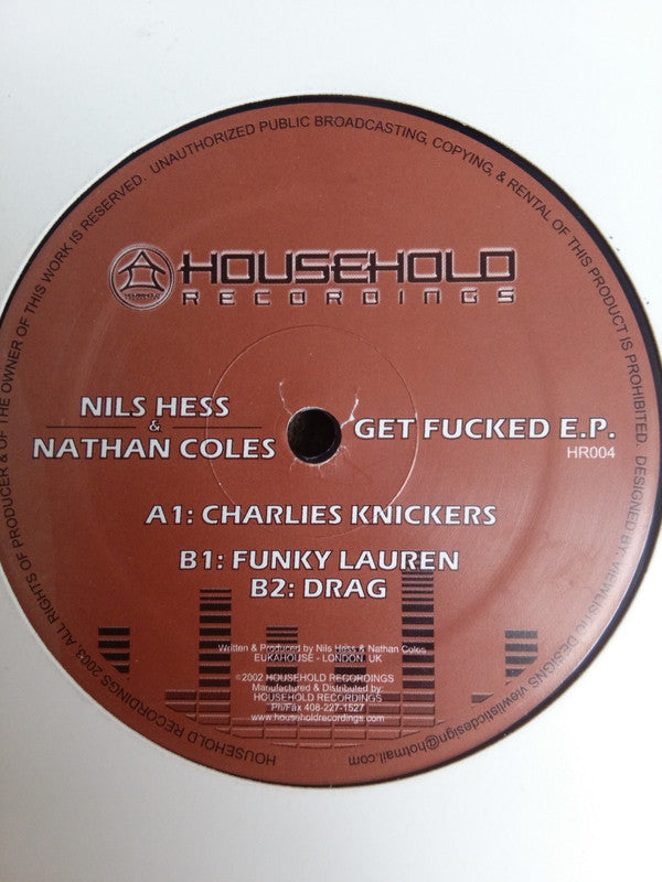 Nils Hess & Nathan Coles : Get Fucked E.P. (12", EP)