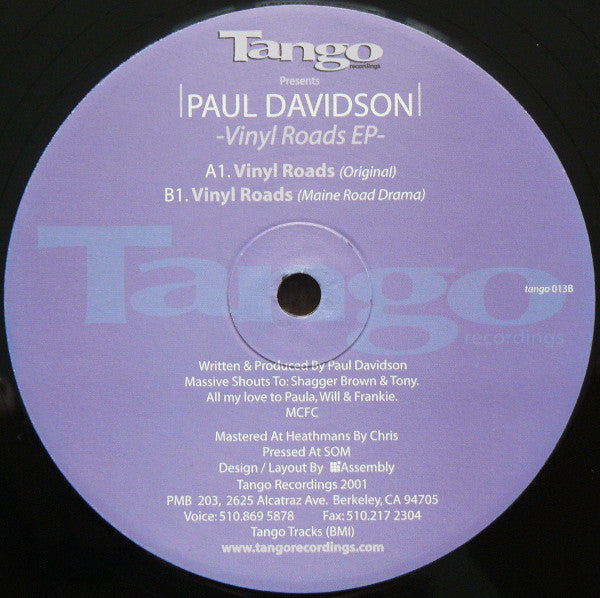 Paul Davidson (5) : Vinyl Roads EP (12", EP)