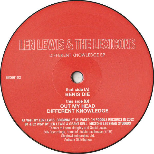 Len Lewis & The Lexicons (2) : Different Knowledge EP (12")