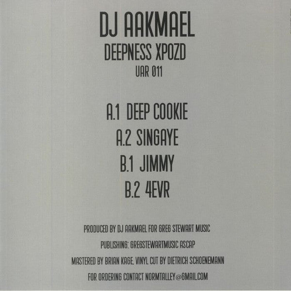 DJ Aakmael : Deepness Xpozd (12")