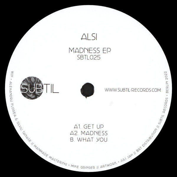 Alsi (2) : Madness EP (12", EP)