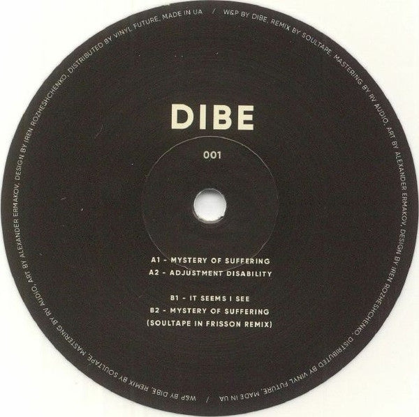 Dibe (3) : Mystery Of Suffering EP (12", EP, Whi)