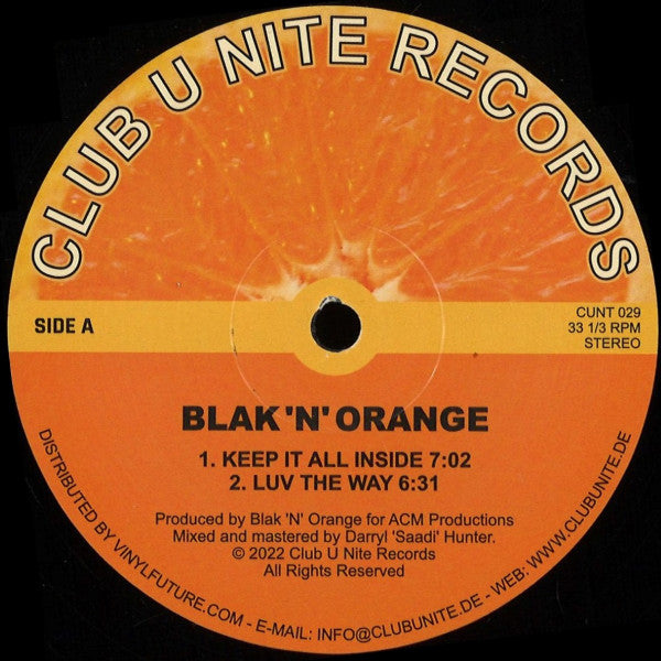 Blak 'N' Orange : Keep It All Inside (12")