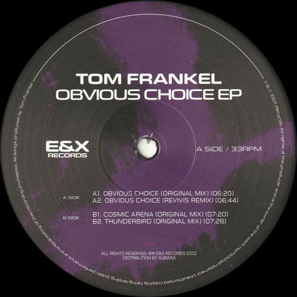 Tom Frankel (3) : Obvious Choice EP (12", EP)