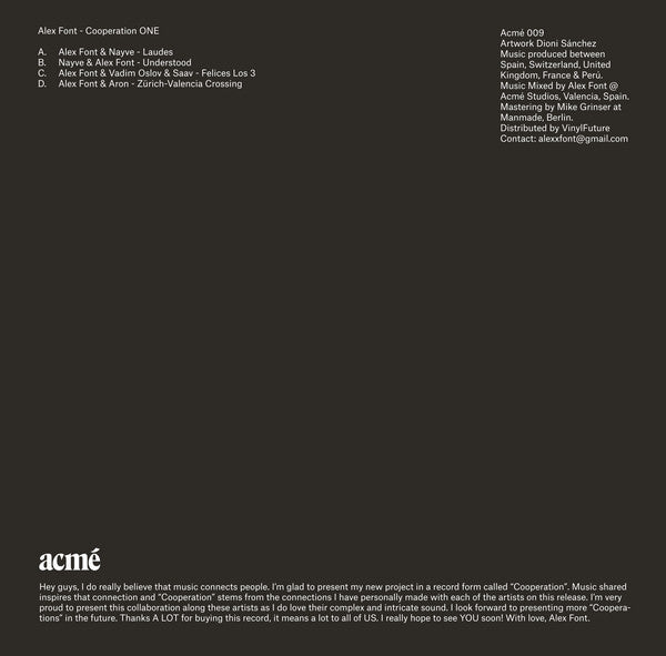 Alex Font : Cooperation ONE (2x12")